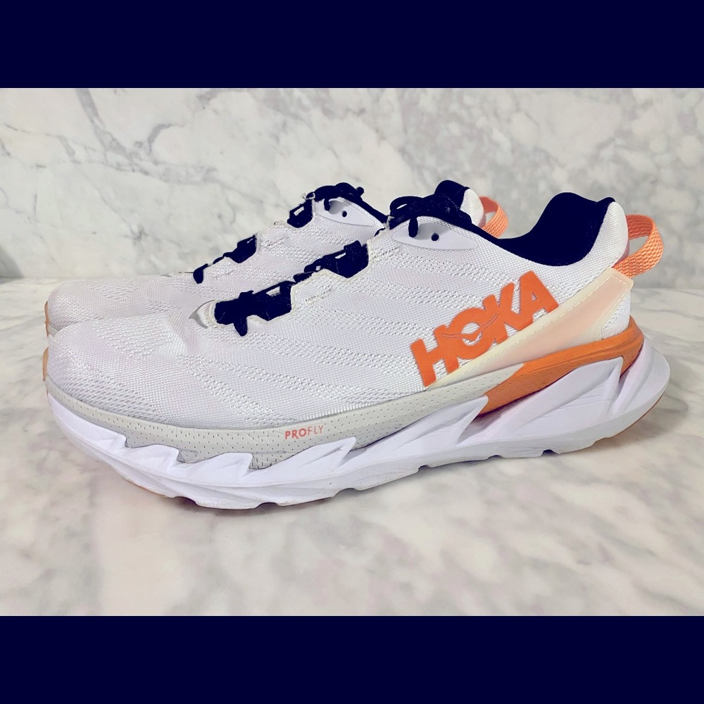 HOKA One running shoes, gently used no more than 4 times. Look almost new.